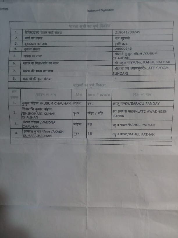 जन वितरण प्रणाली! राशन कार्ड घोटाला “मैं तुम्हारे बाप का नौकर नहीं हूं, जो मर्जी हो कर लेना “।